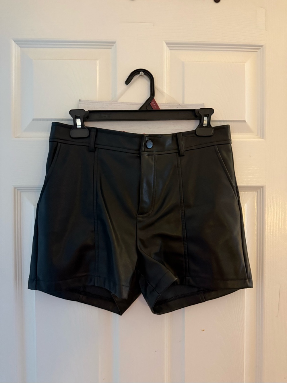 Zara Black Faux Leather High-Waist Shorts